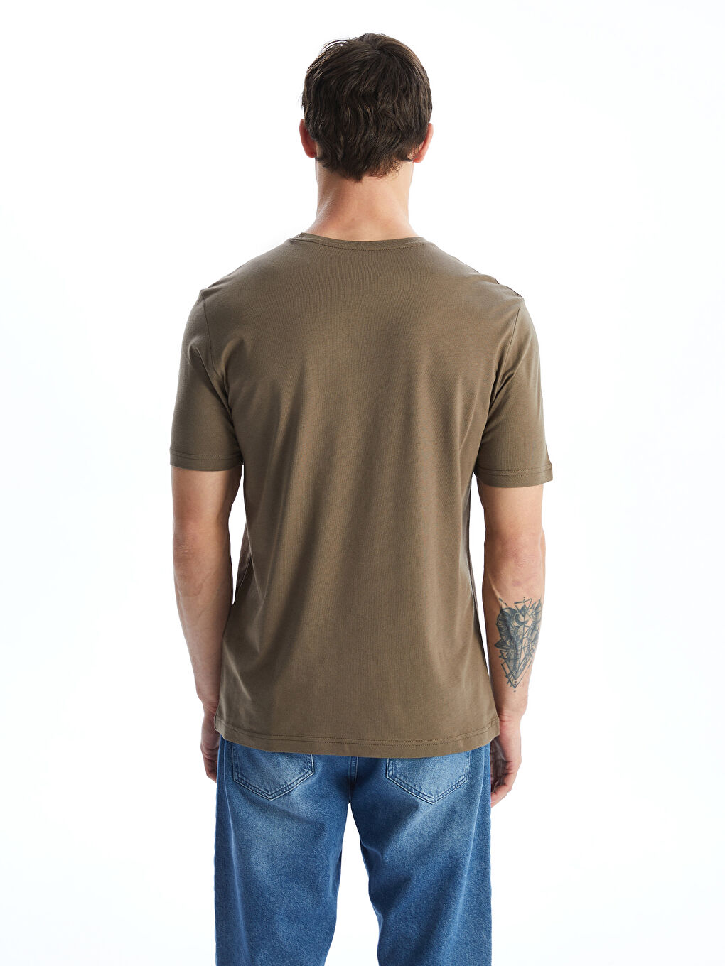 Crew Neck Short Sleeve Combed Cotton Men's T-shirt -S50841Z8-YPJ