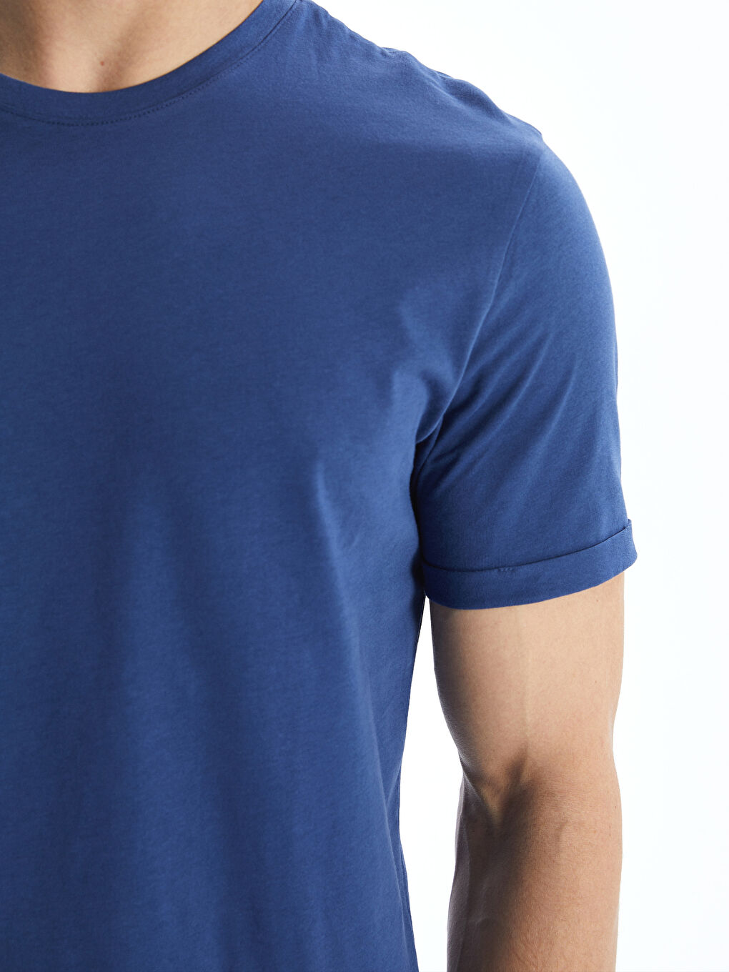 Crew Neck Short Sleeve Combed Cotton Men's T-shirt -S50842Z8-YVY