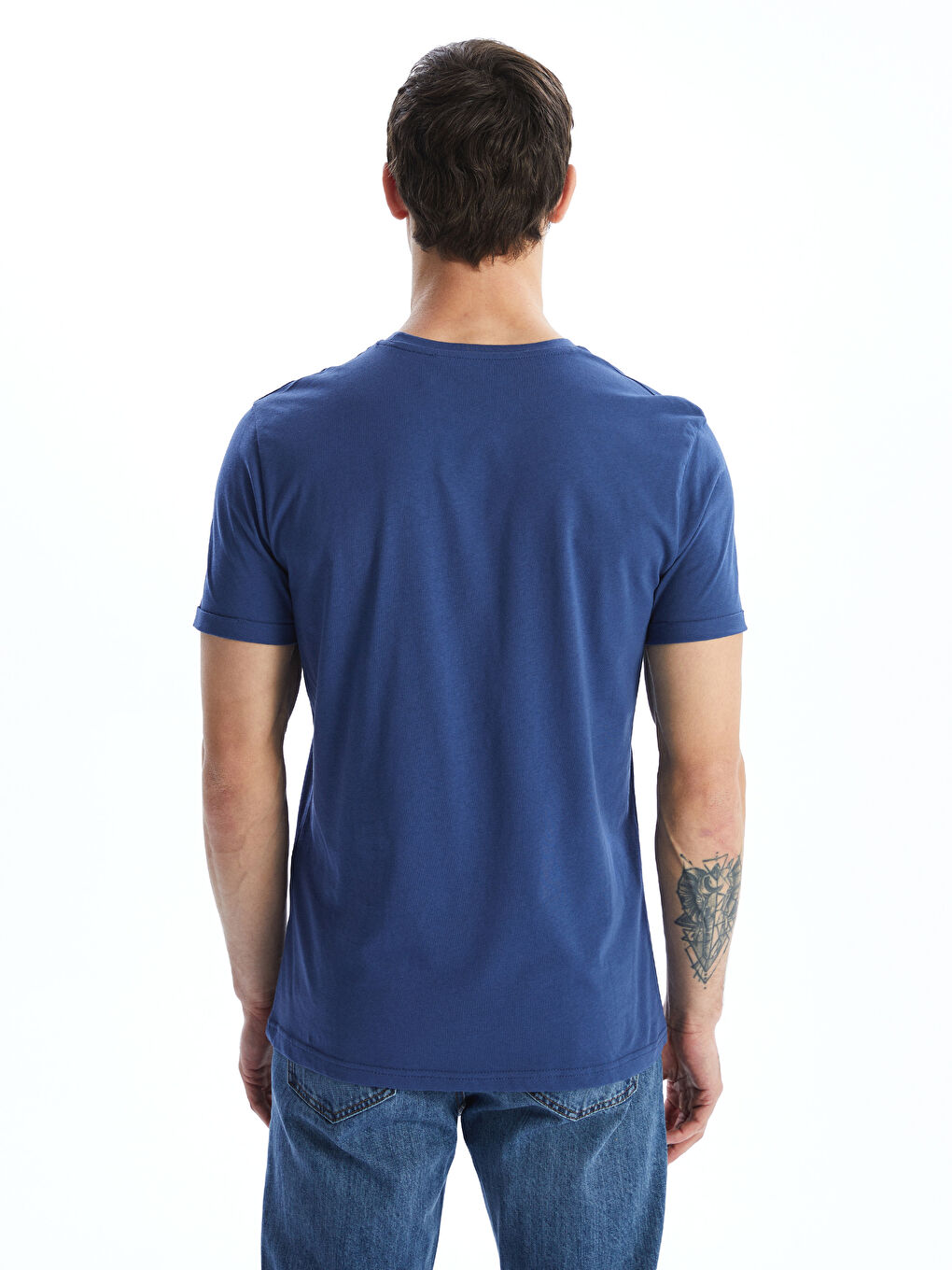 Crew Neck Short Sleeve Combed Cotton Men's T-shirt -S50842Z8-YVY