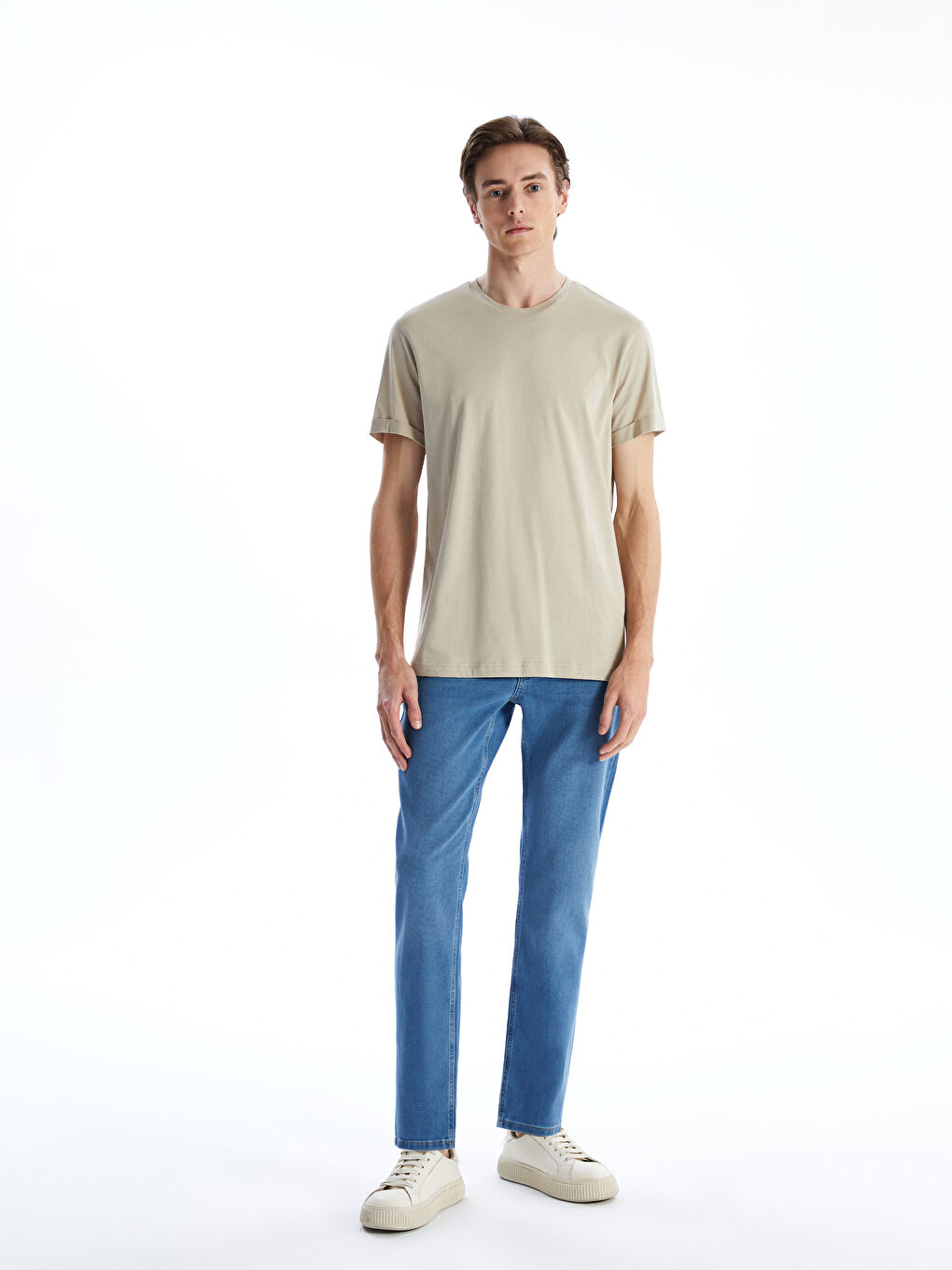 Crew Neck Short Sleeve Combed Cotton Men's T-shirt -S50842Z8-YVZ