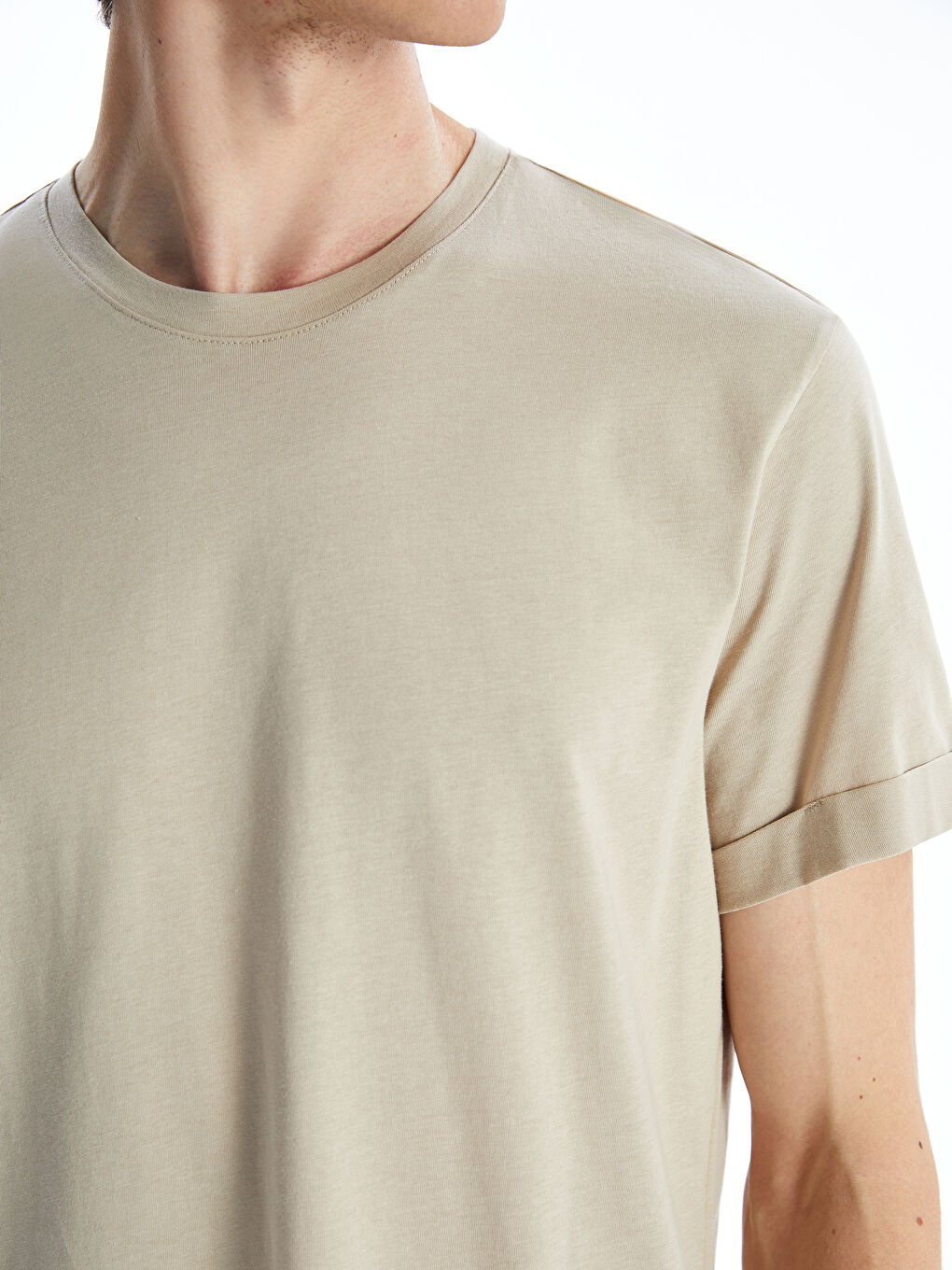 Crew Neck Short Sleeve Combed Cotton Men's T-shirt -S50842Z8-YVZ