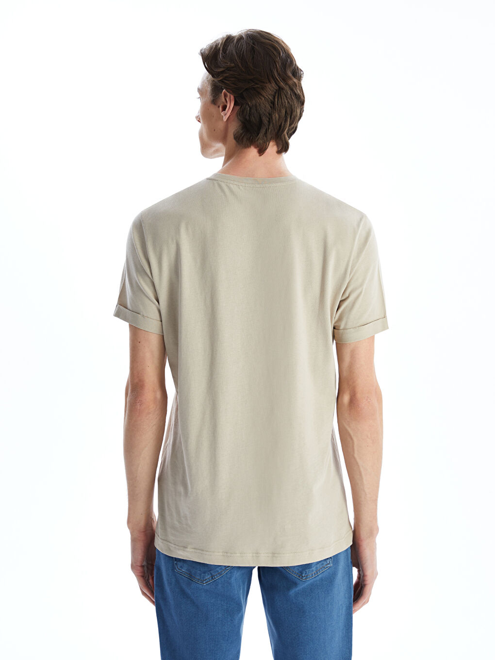 Crew Neck Short Sleeve Combed Cotton Men's T-shirt -S50842Z8-YVZ