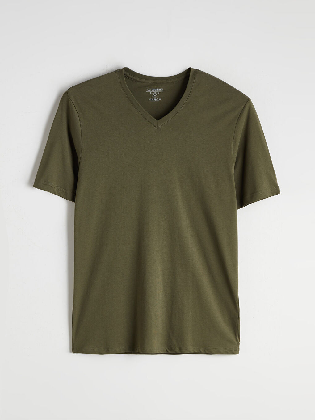 تي شيرت ياقة على شكل حرف V كم قصير جيرسي للرجال-4