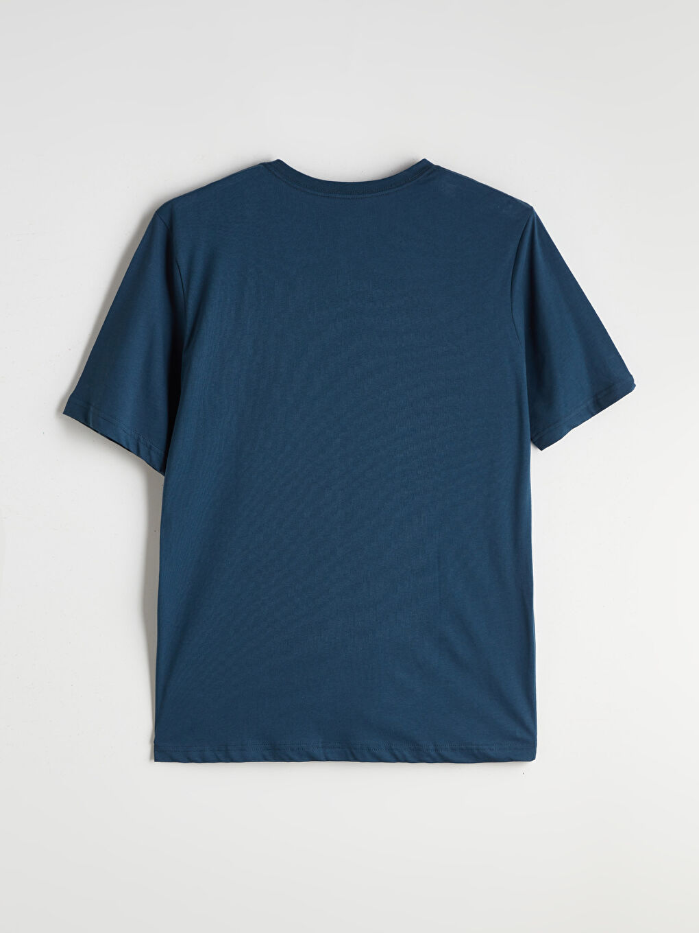 Petrol V Yaka Kısa Kollu Penye Erkek Tişört-5