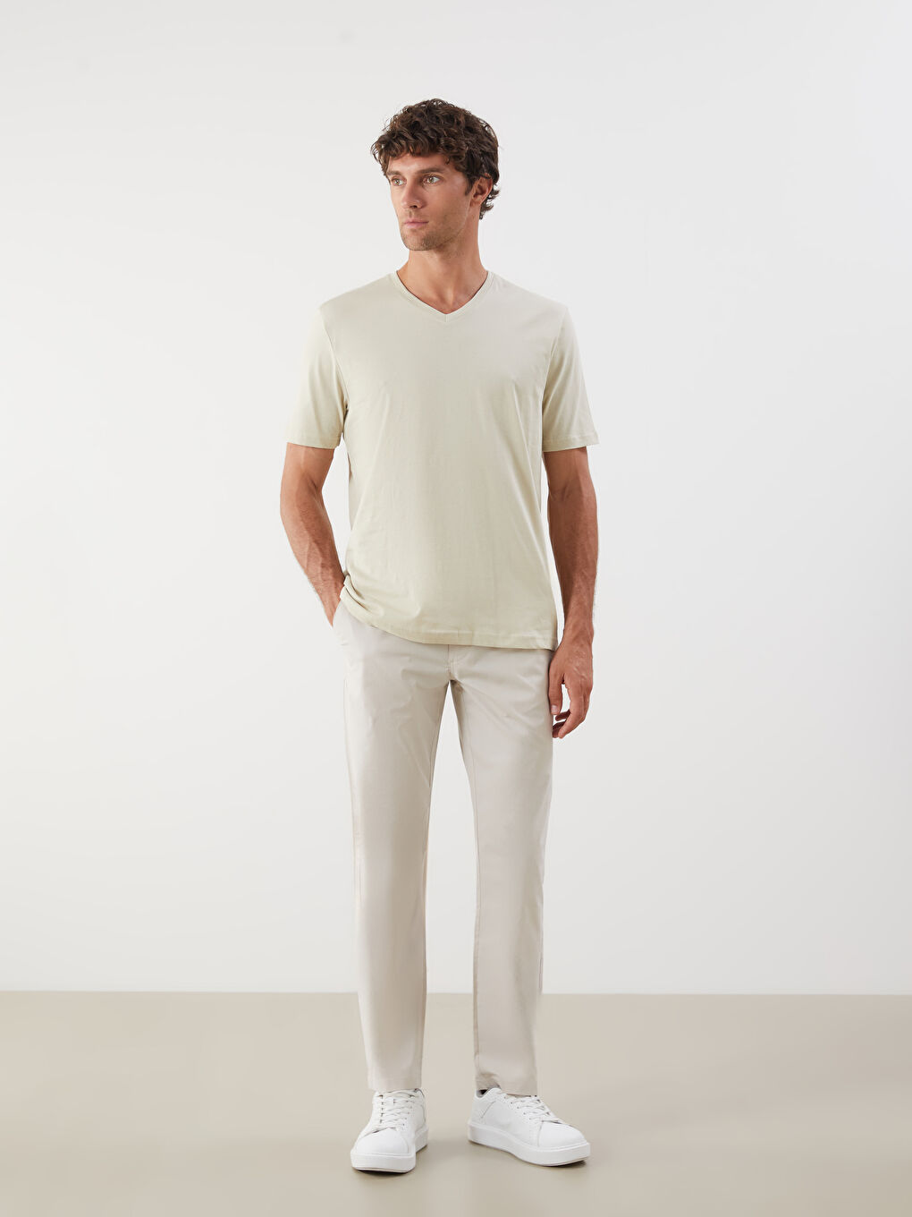 V-Neck Short Sleeve Jersey Men's T-Shirt -S50845Z8-TED