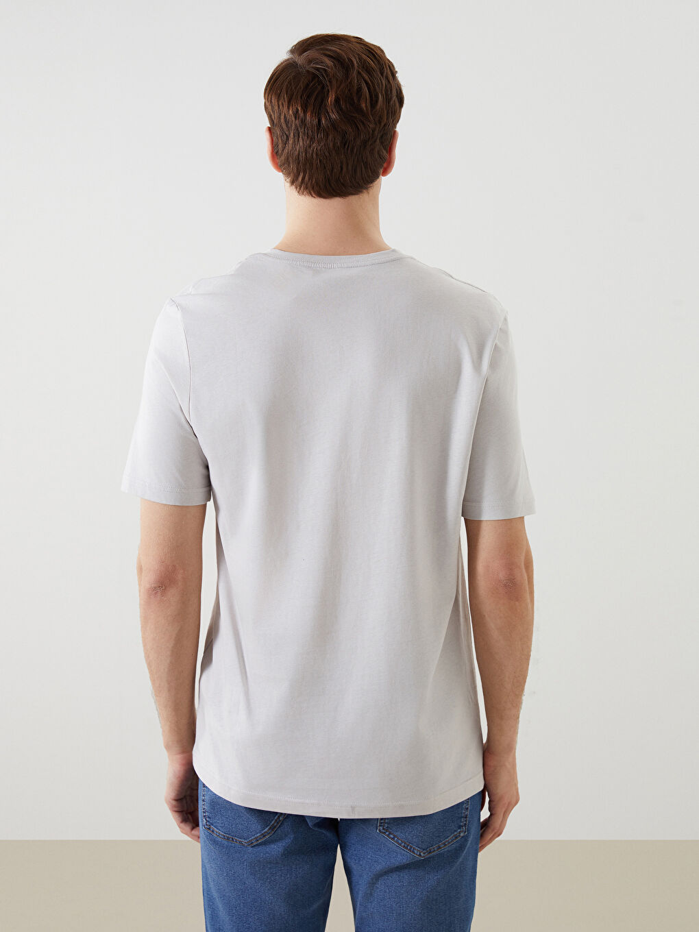 V Neck Short Sleeve Combed Cotton Men's T-shirt -S50845Z8-Y9X