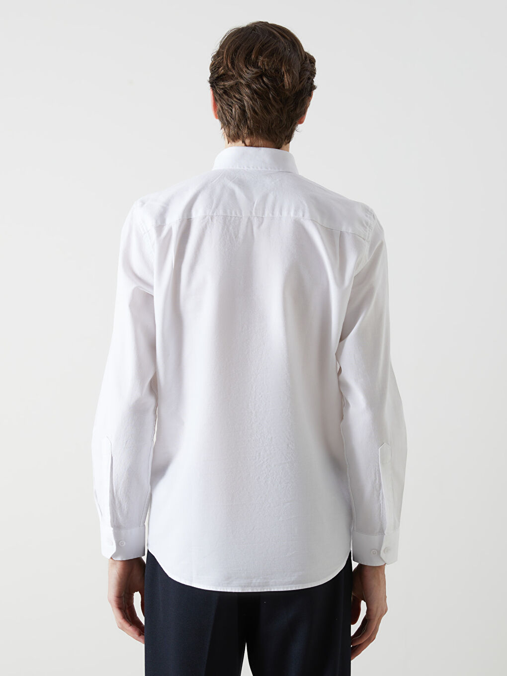 Regular Fit Long Sleeve Oxford Men's Shirt -S50854Z8-Q6K