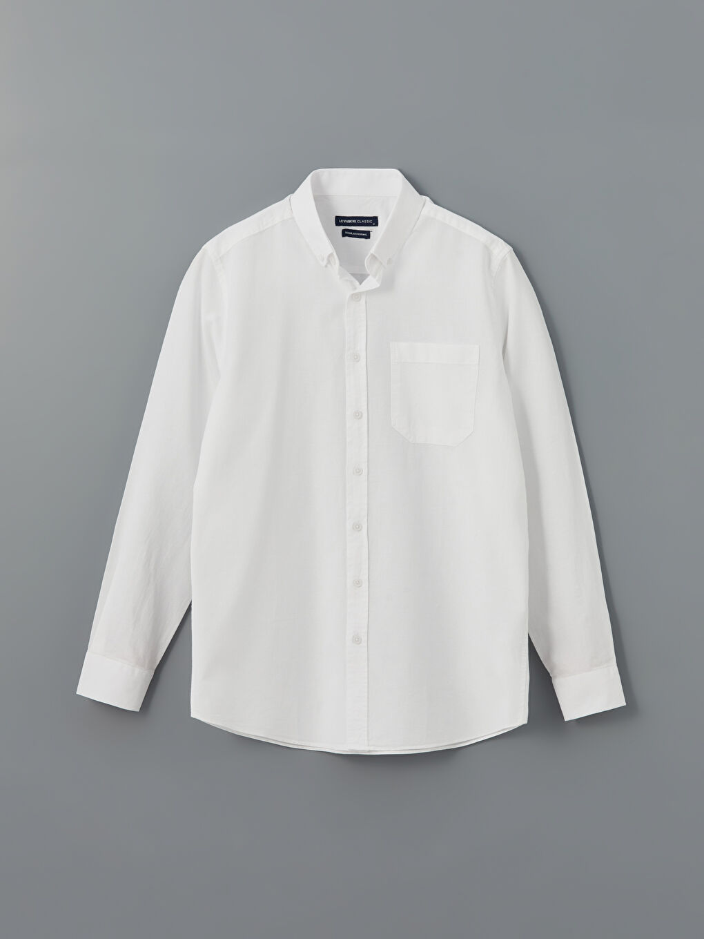Regular Fit Long Sleeve Oxford Men's Shirt -S50854Z8-Q6K