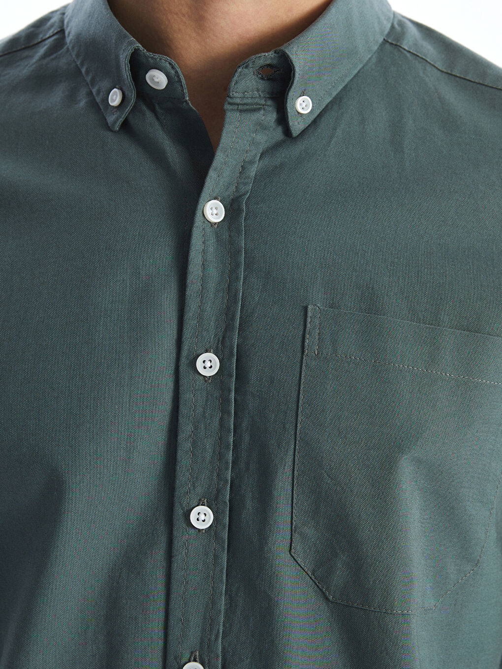 Regular Fit Long Sleeve Oxford Men's Shirt -S50854Z8-SWL