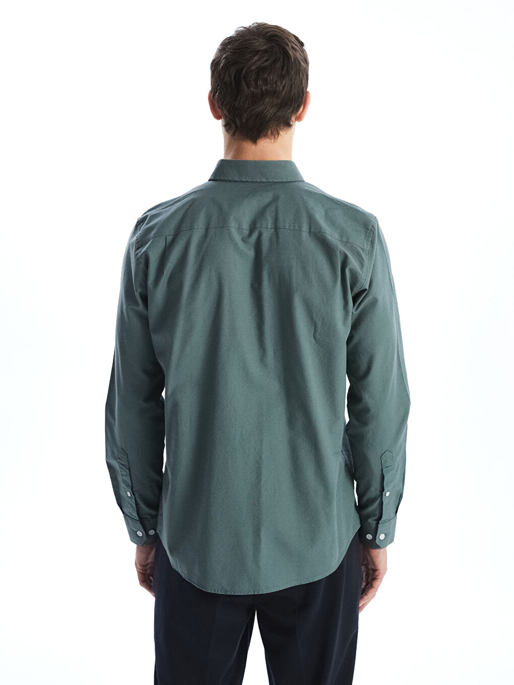 Regular Fit Long Sleeve Oxford Men's Shirt -S50854Z8-SWL