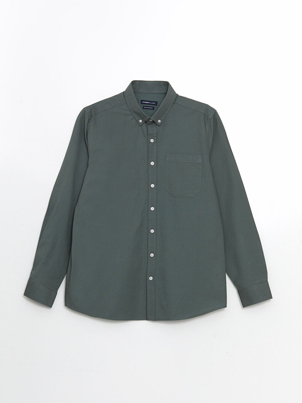 Regular Fit Long Sleeve Oxford Men's Shirt -S50854Z8-SWL