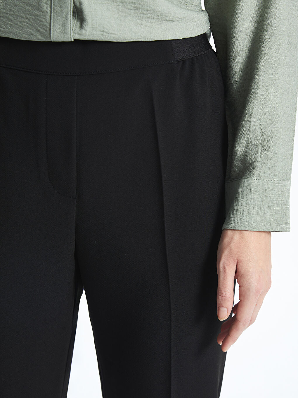 Elasticated Waist Women's Trousers -W4HO51Z8-CVL