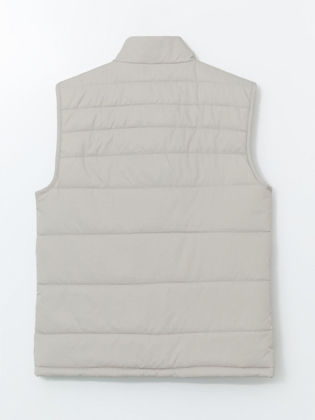 Gri Standart Kalıp Dik Yaka Erkek Şişme Yelek-7