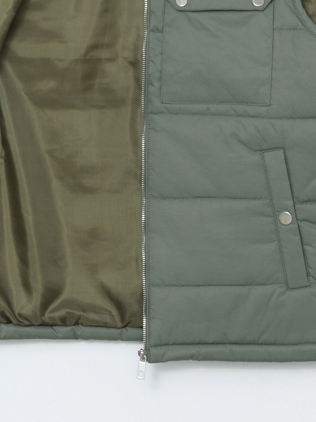 Yeşil Standart Kalıp Dik Yaka Erkek Şişme Yelek-6