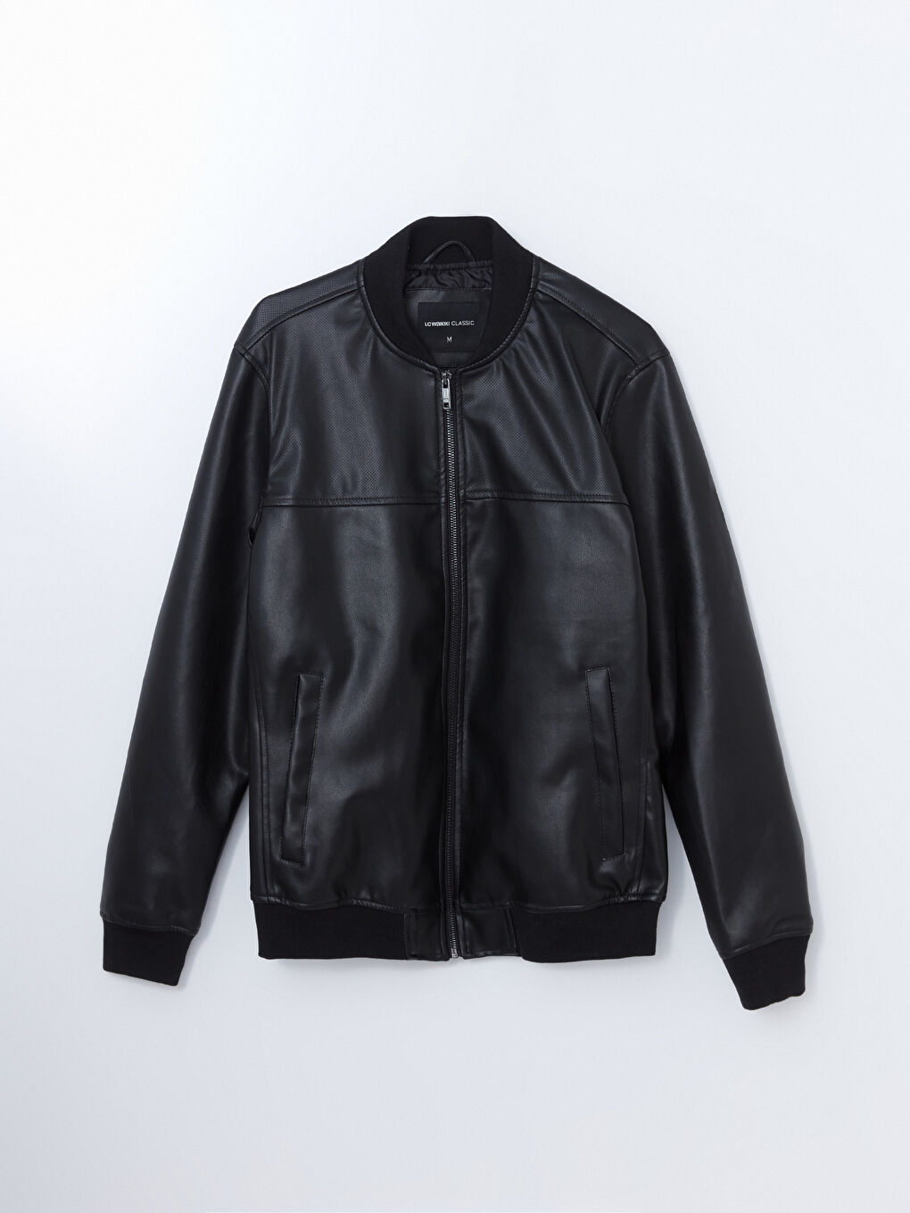 Standard Fit College Collar Men's Faux Leather Coat -S50906Z8-CVL
