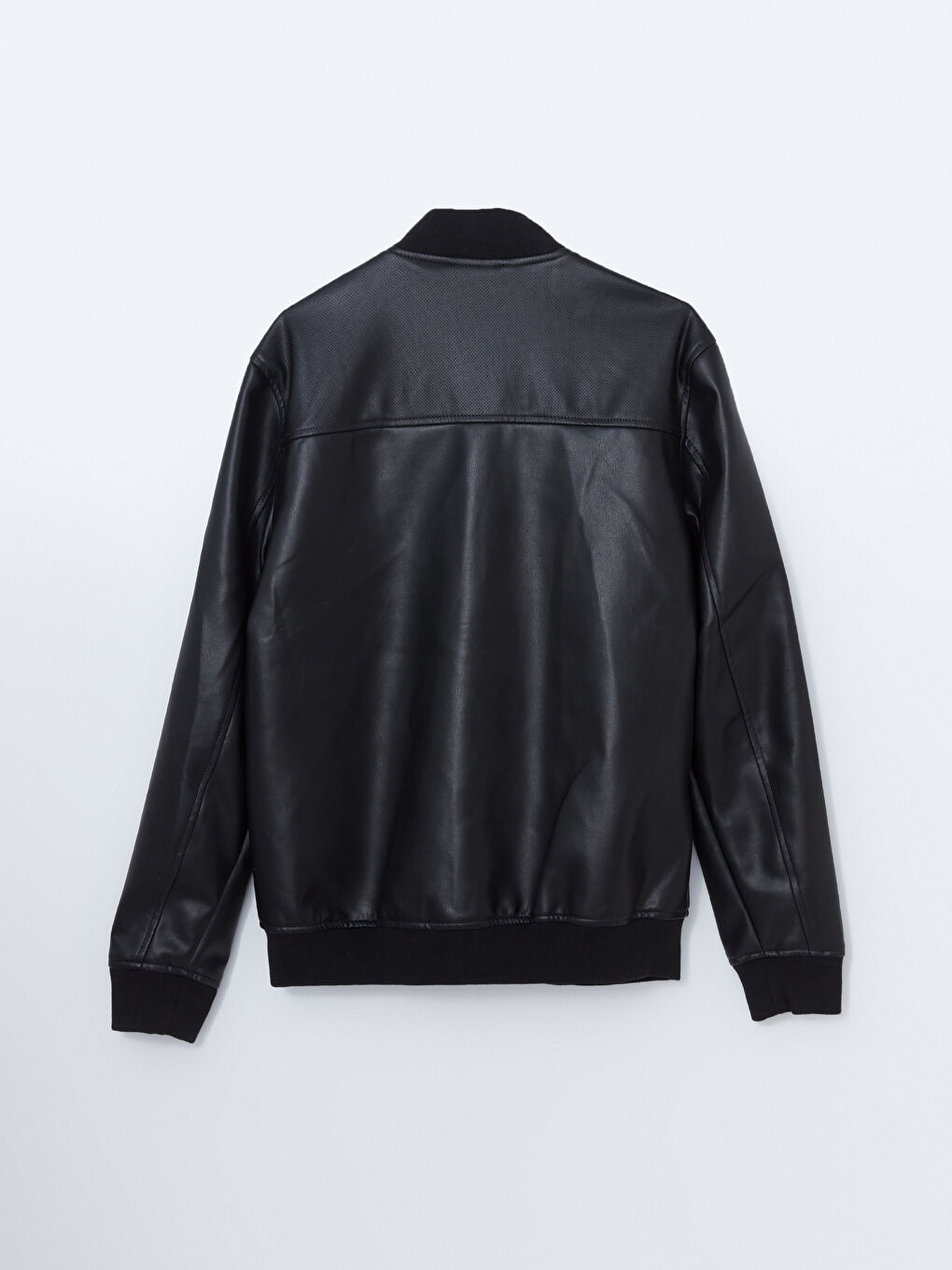 Standard Fit College Collar Men's Faux Leather Coat -S50906Z8-CVL