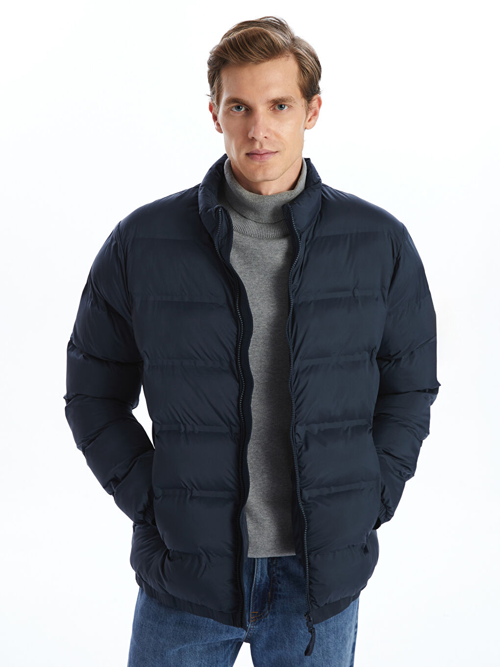 Standard Fit Funnel Neck Men's Puffer Coat -S50909Z8-YMZ