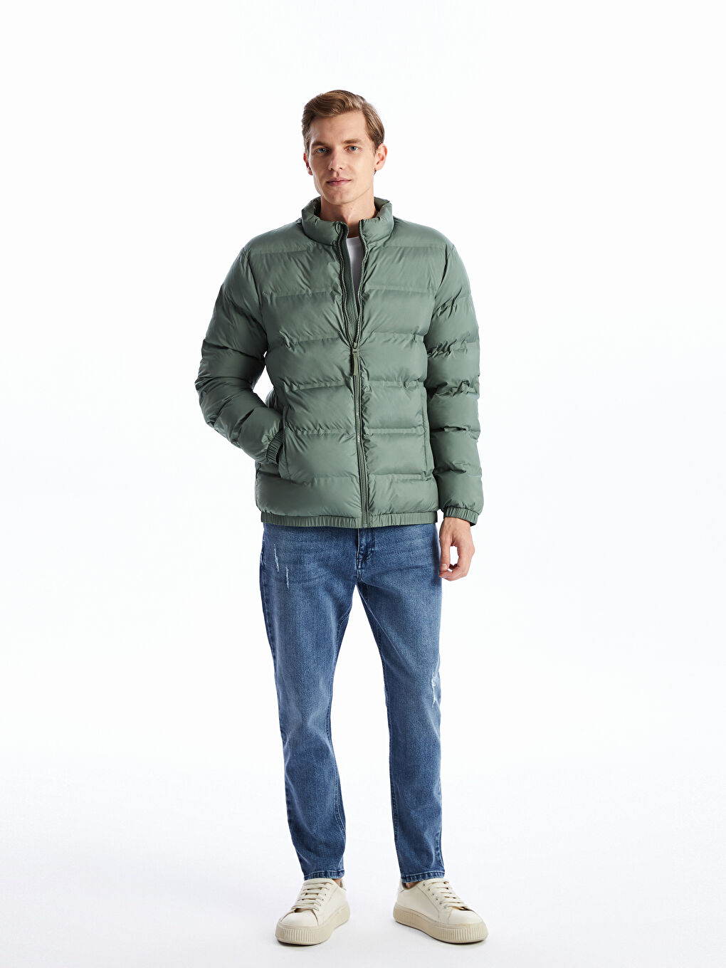 Standard Fit Funnel Neck Men's Puffer Coat -S50909Z8-TPM