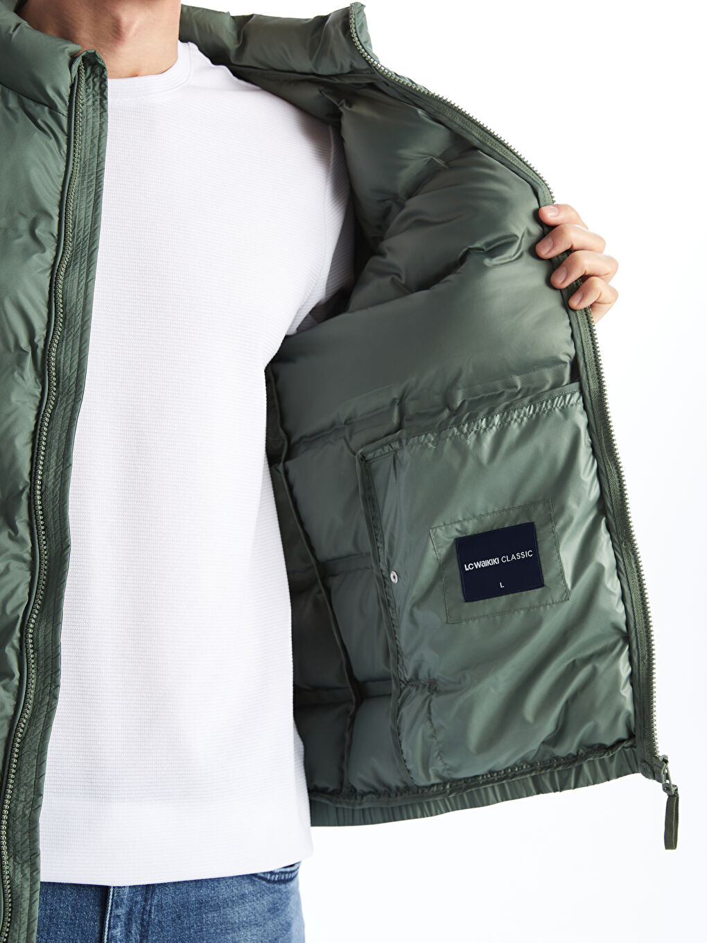 Standard Fit Funnel Neck Men's Puffer Coat -S50909Z8-TPM
