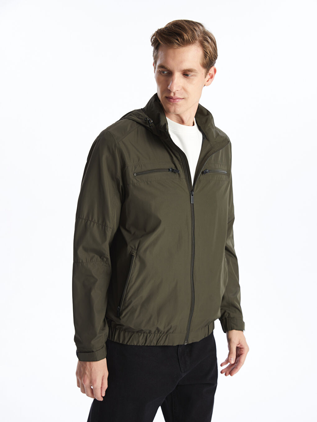 Standard Fit Hooded Men's Coat -S50916Z8-HDU