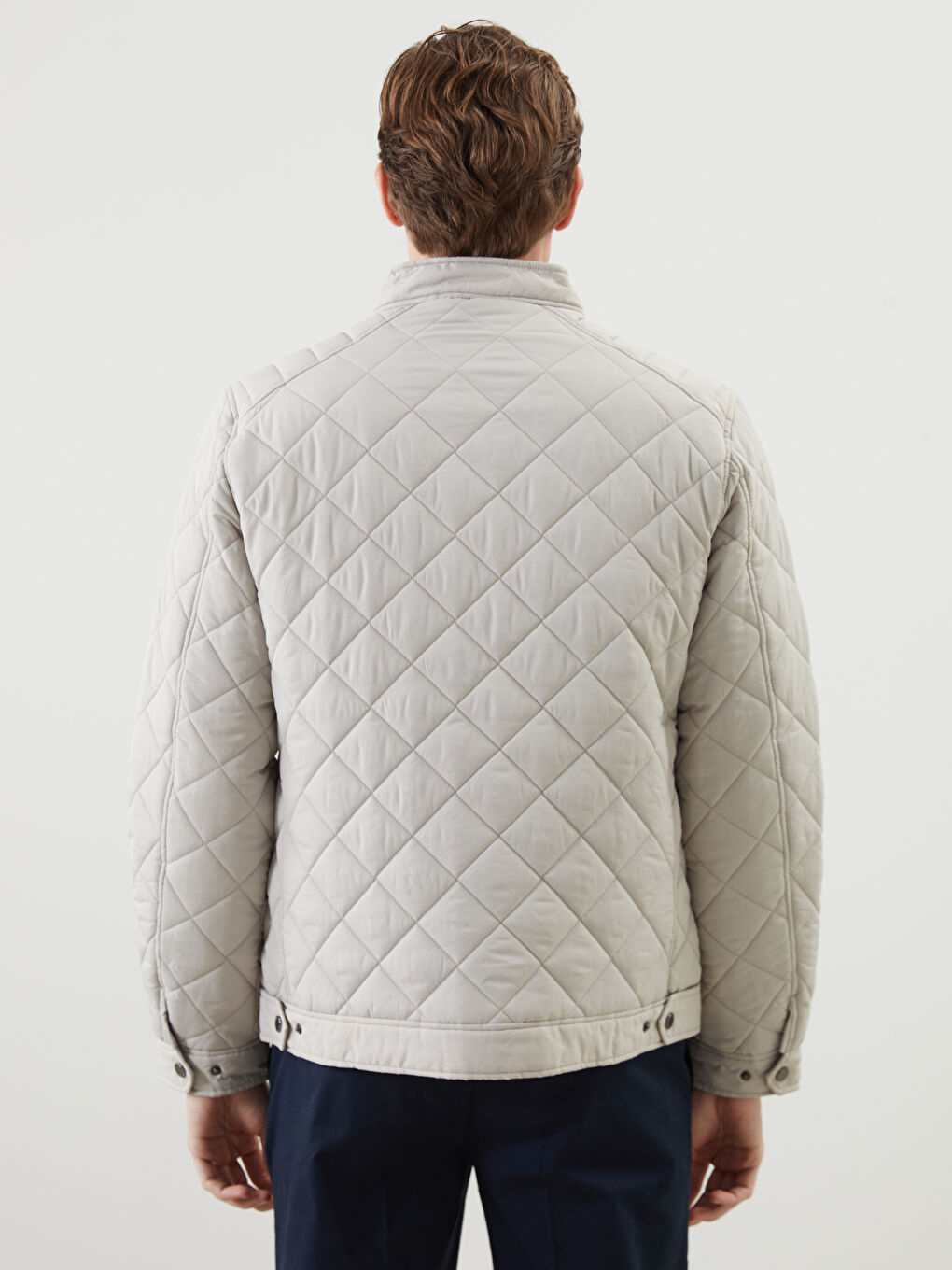 Standard Pattern Biker Collar Quilted Men's Coat -S50919Z8-G6E