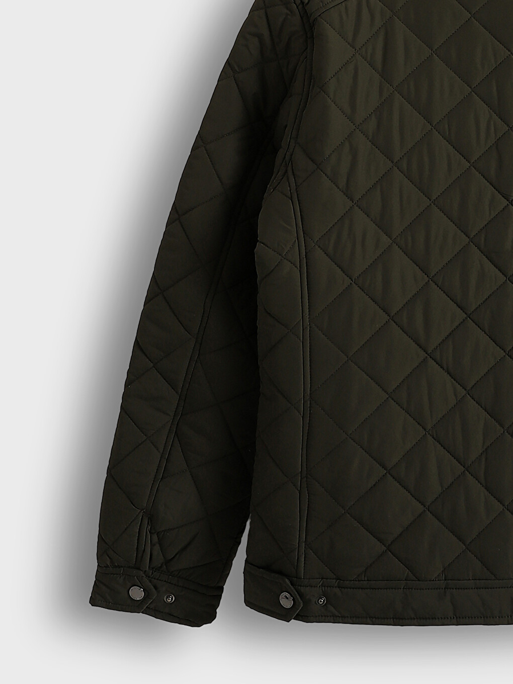 Standard Fit Biker Neck Quilted Men's Coat-11