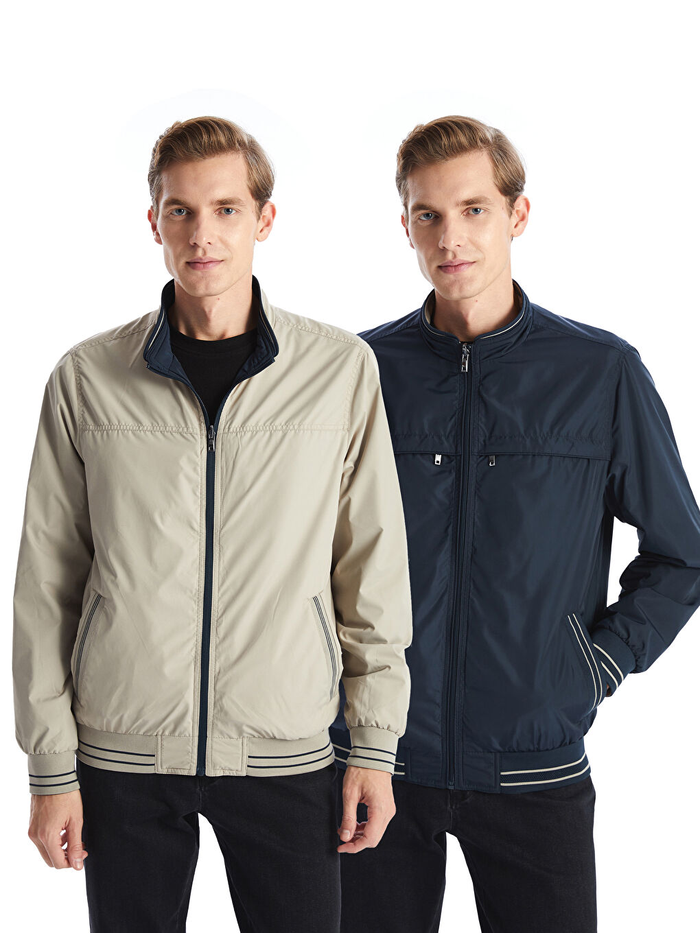 Standard Fit Funnel Neck Men's Coat -S50921Z8-K2N