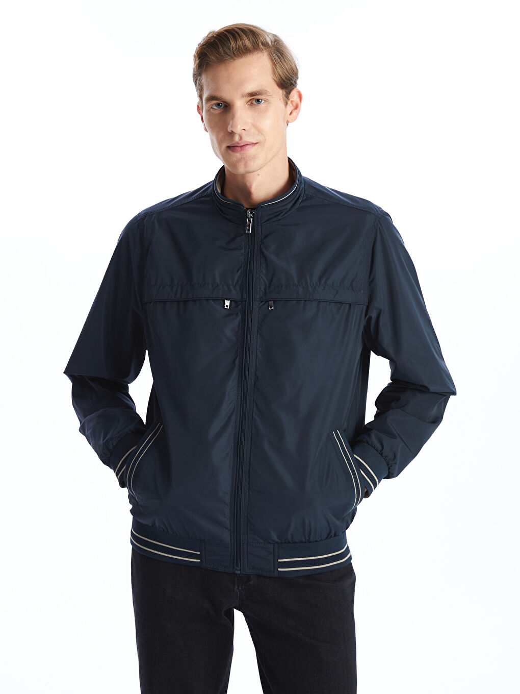 Standard Fit Funnel Neck Men's Coat -S50921Z8-K2N