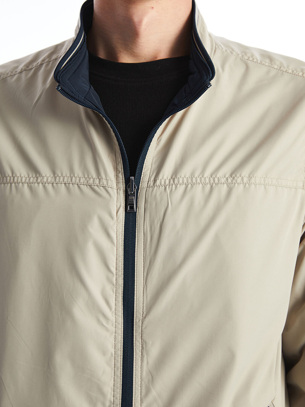 Standard Fit Funnel Neck Men's Coat -S50921Z8-K2N