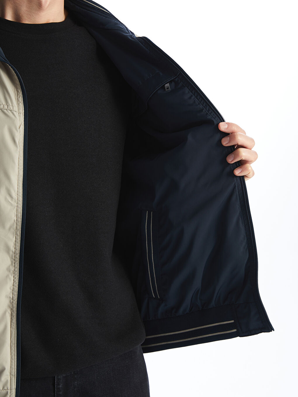 Standard Fit Funnel Neck Men's Coat -S50921Z8-K2N