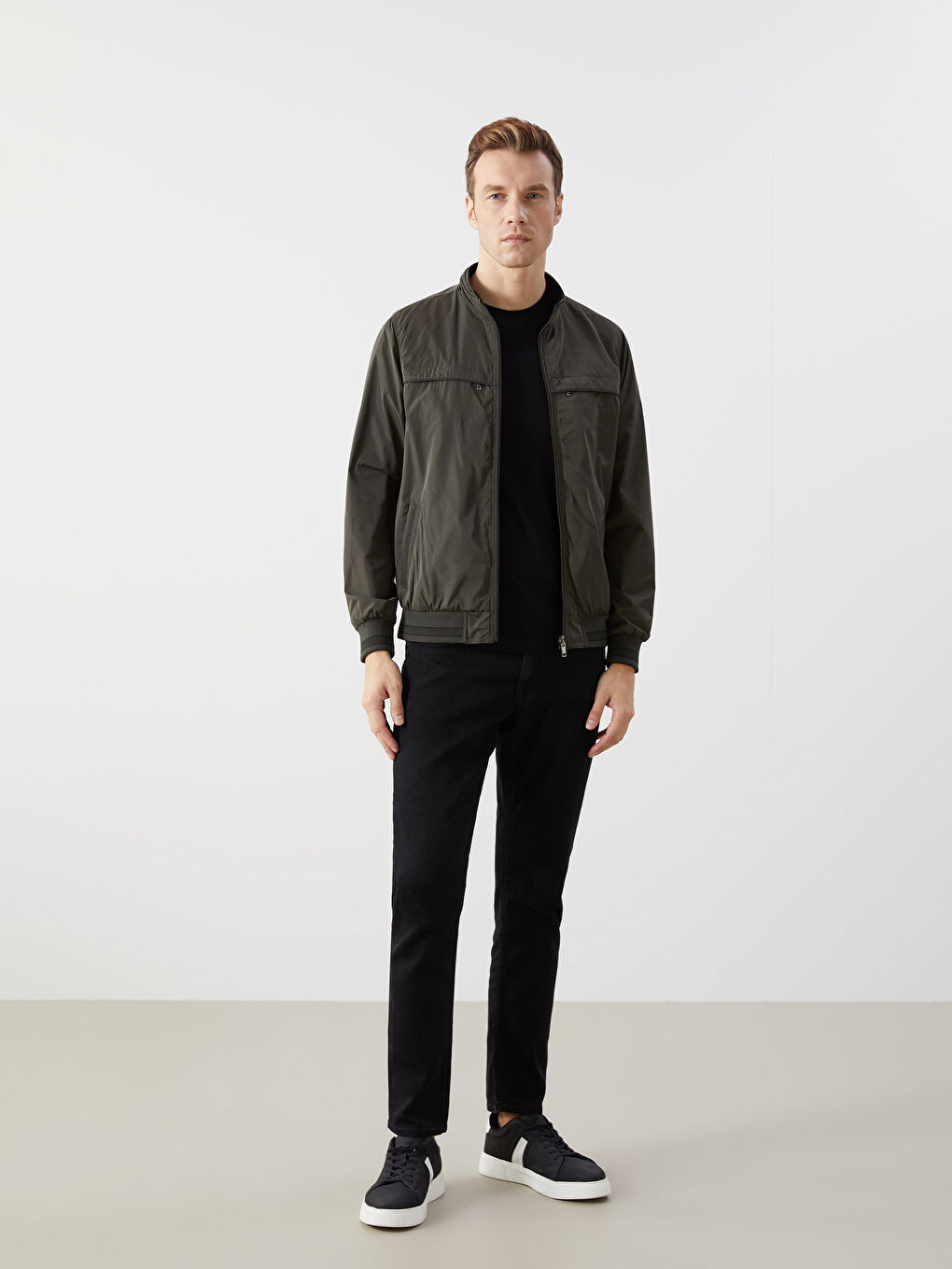 Standard Fit Funnel Neck Men's Coat -S50921Z8-K75