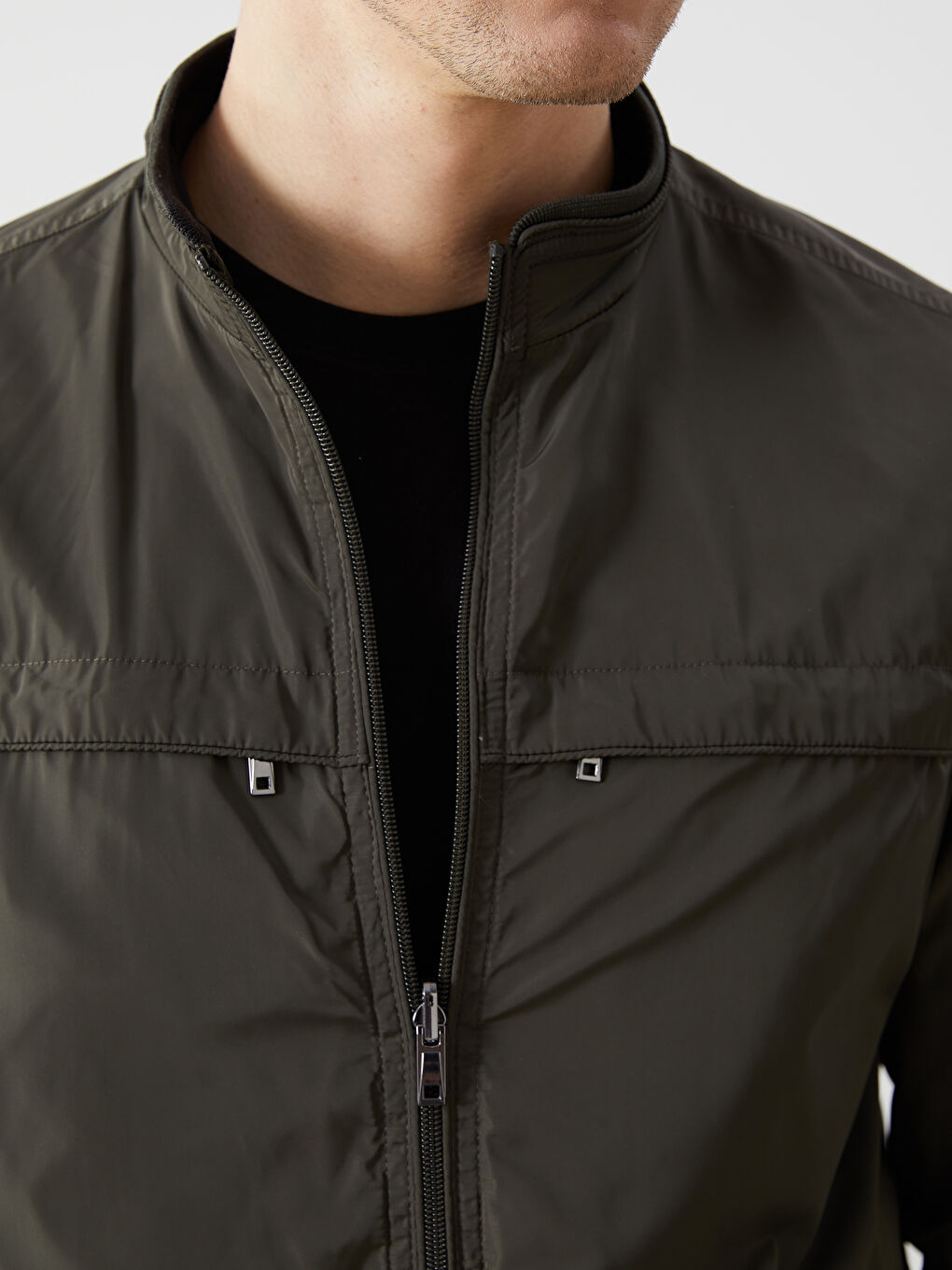 Standard Fit Funnel Neck Men's Coat -S50921Z8-K75