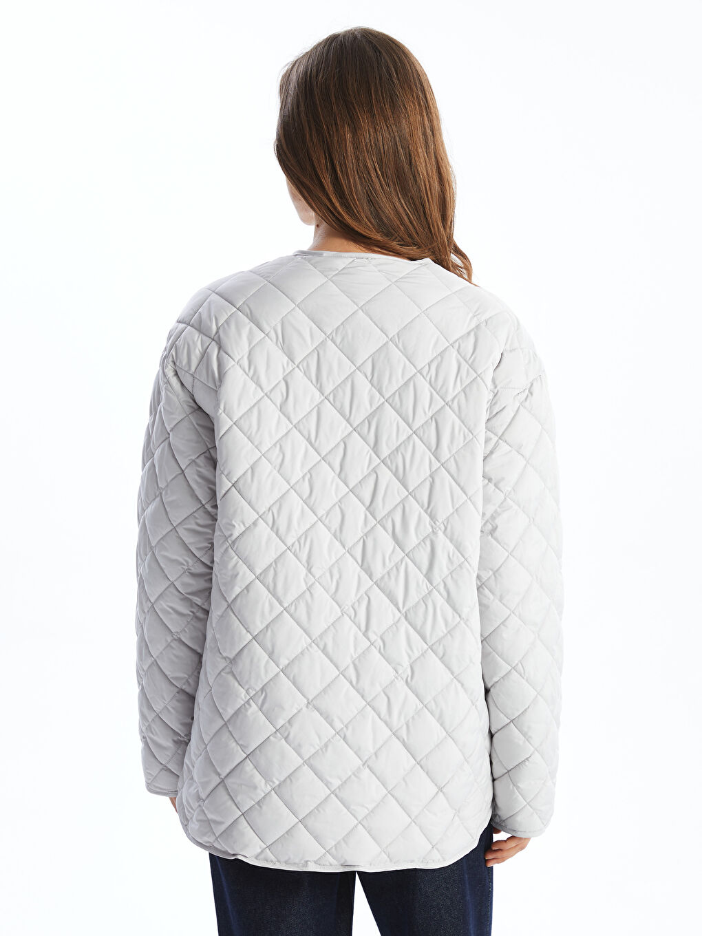 Crew Neck Quilted Oversize Women's Puffer Coat -S50935Z8-G5K