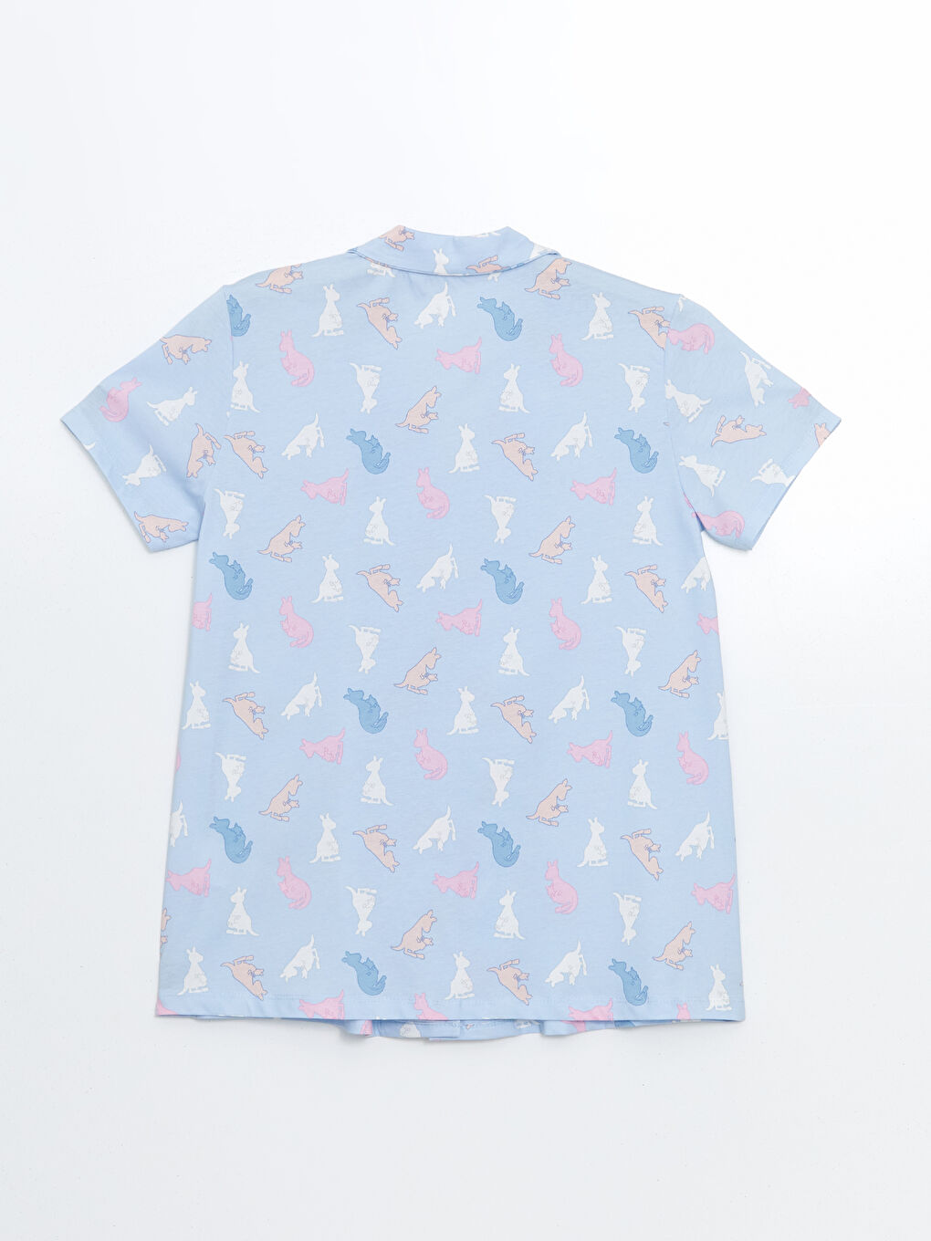 Lila Gömlek Yaka Baskılı Hamile Pijama Üstü-1