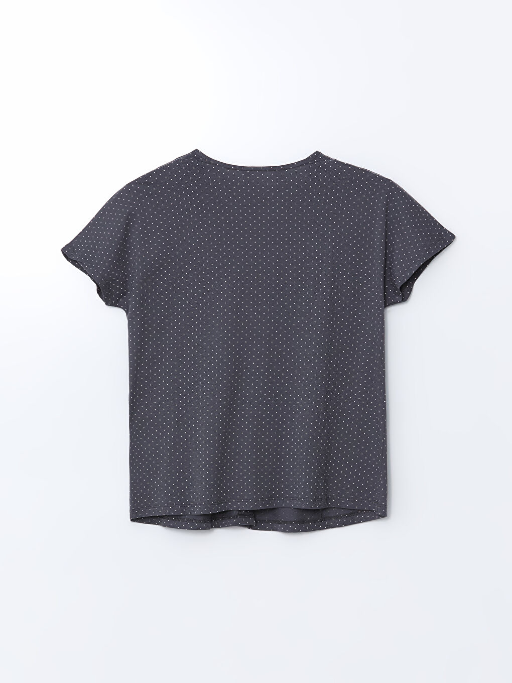 Gri V Yaka Puantiyeli Hamile Pijama Üst-1