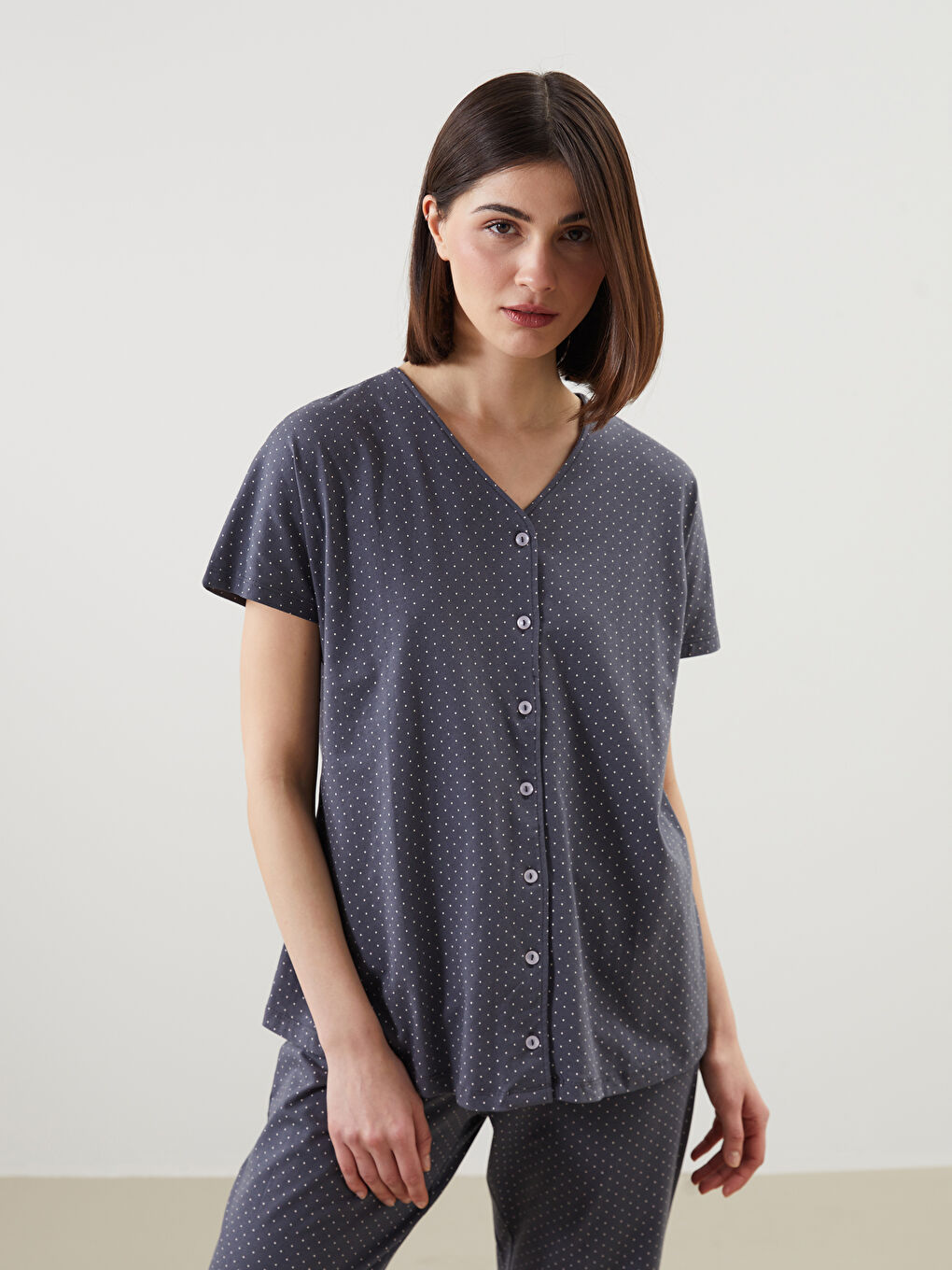 V-Neck Polka Dot Maternity Pyjama Set -S50954Z8-LRX