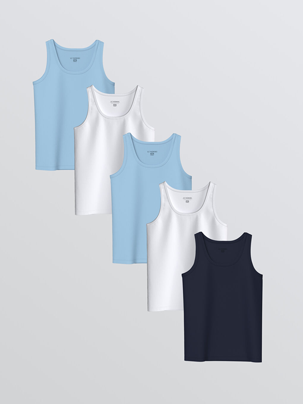 LCW Kids Crew Neck Boys' Vest 5 Pack -S50971Z4-JC7