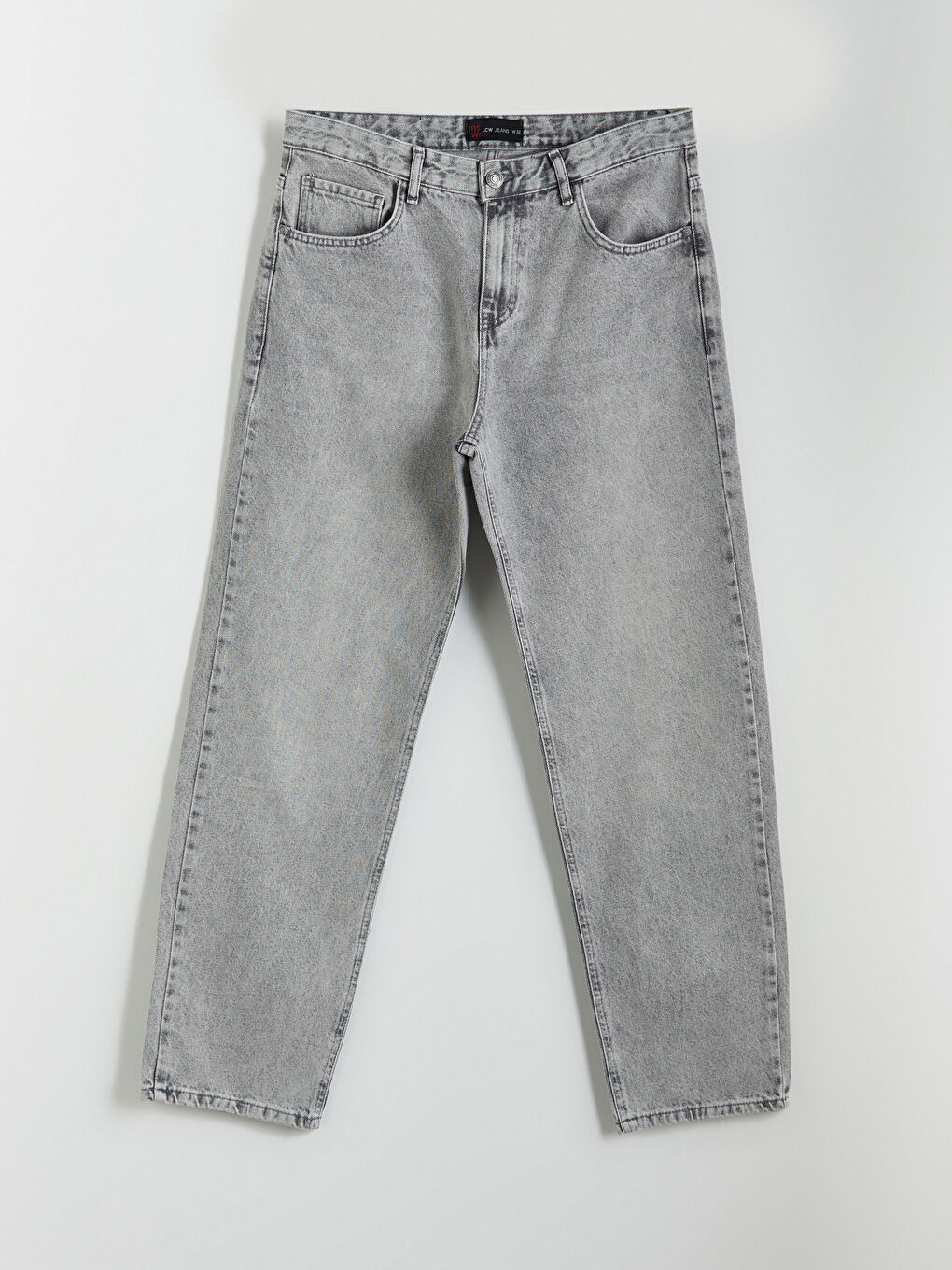 Gri Baggy Fit Erkek Jean Pantolon-4