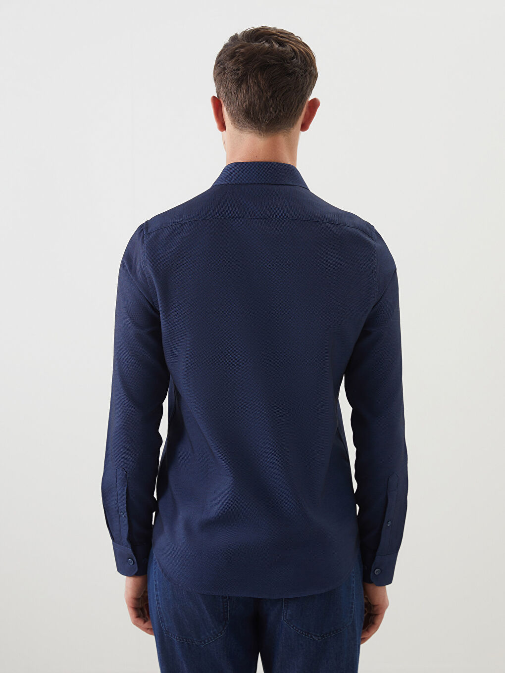 Muška košulja dugih rukava slim fit od dobby tkanine -S50980Z8-CRP