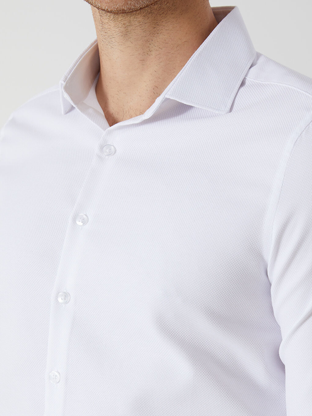 Slim Fit Long Sleeve Dobby Men's Shirt -S50980Z8-Q6K