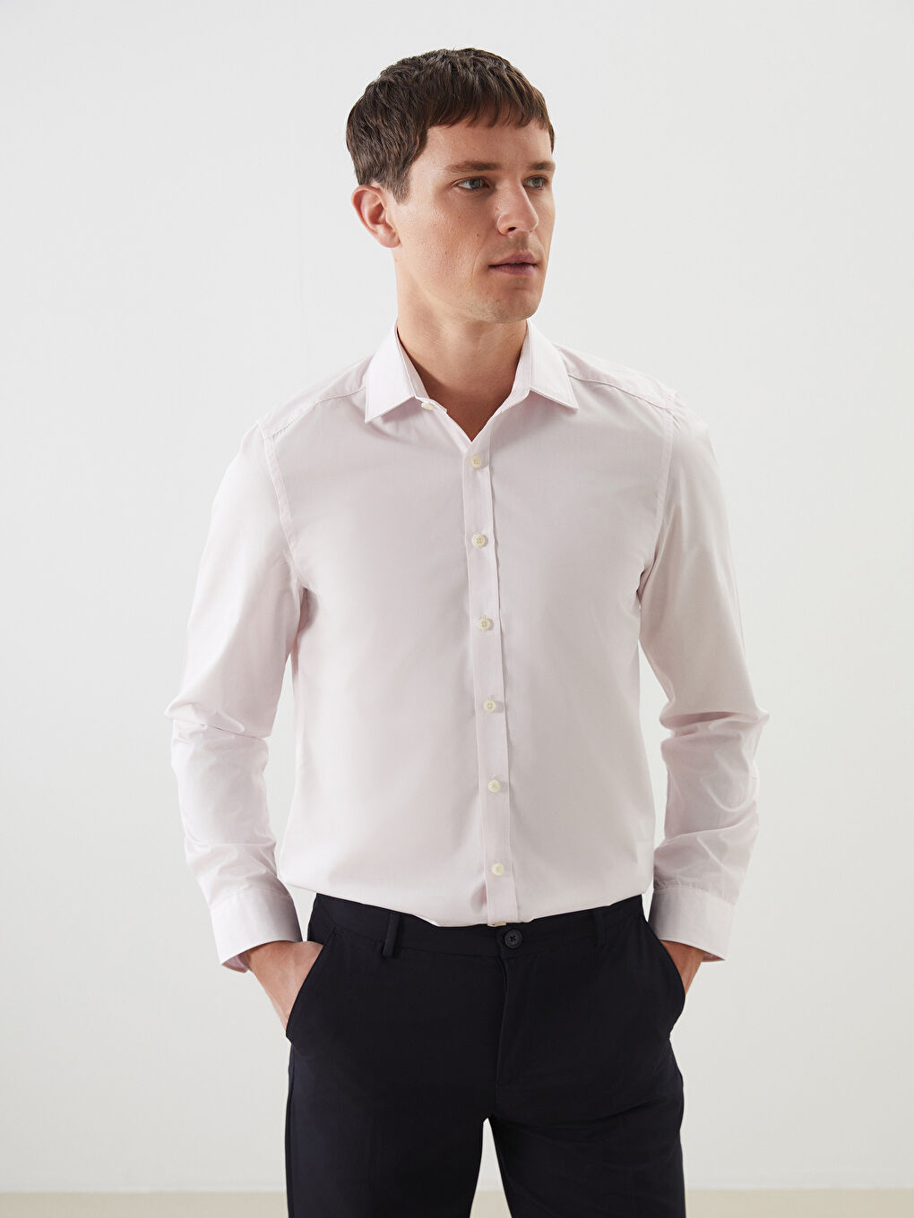 LCWAIKIKI Formal Schmal Geschnittenes Langarm-Popeline-Herrenhemd -S50981Z8-RW8