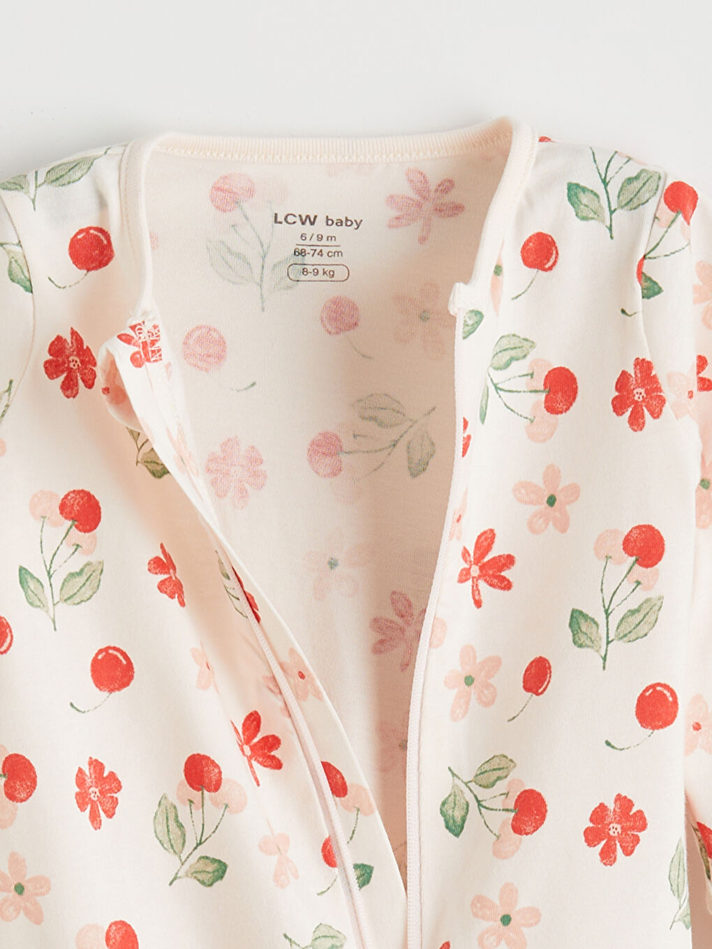 Pembe Bisiklet Yaka Çiçekli Kız Bebek Tulum-1