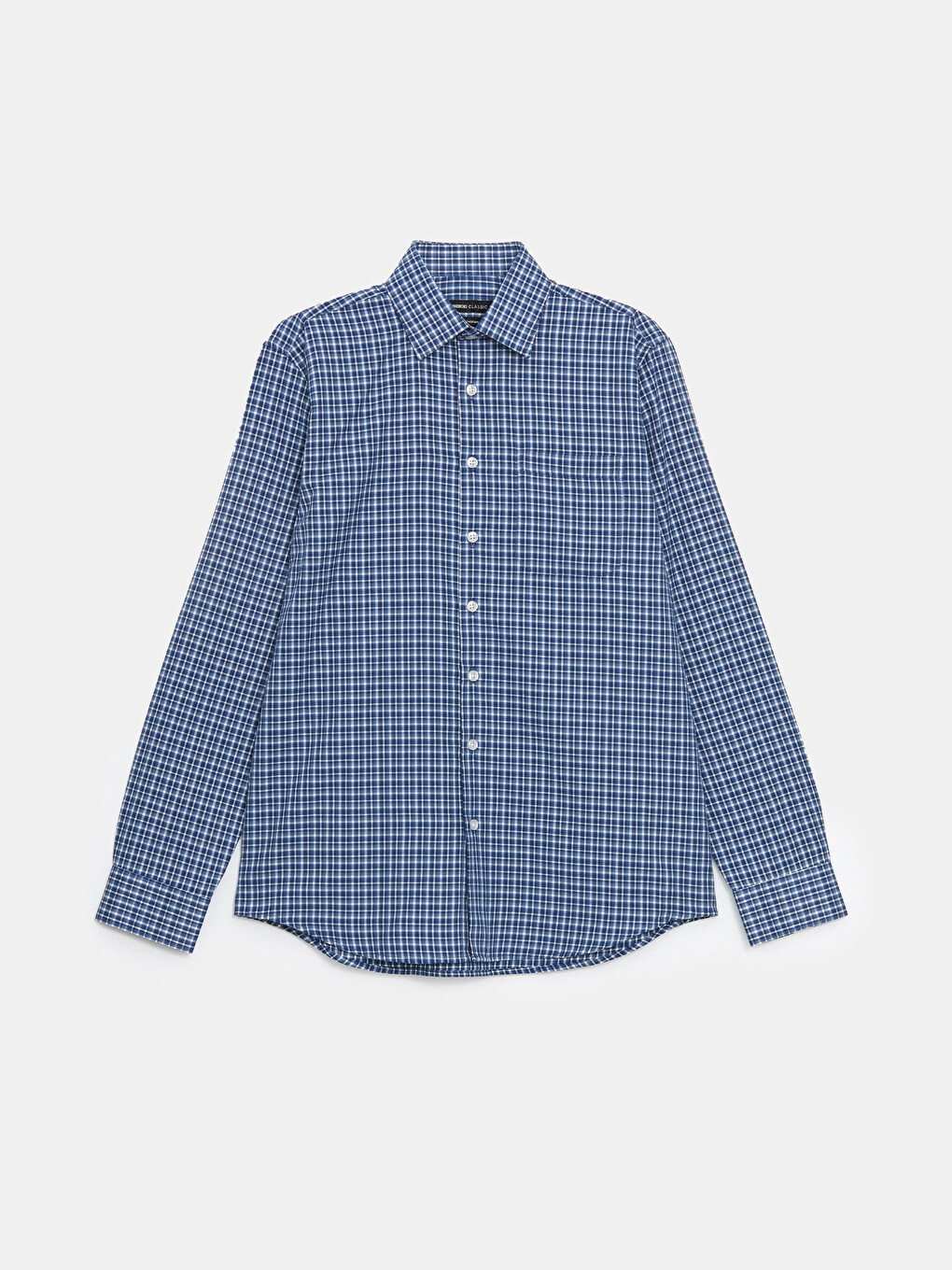 Regular Fit Long Sleeve Plaid Gabardine Men's Shirt-4