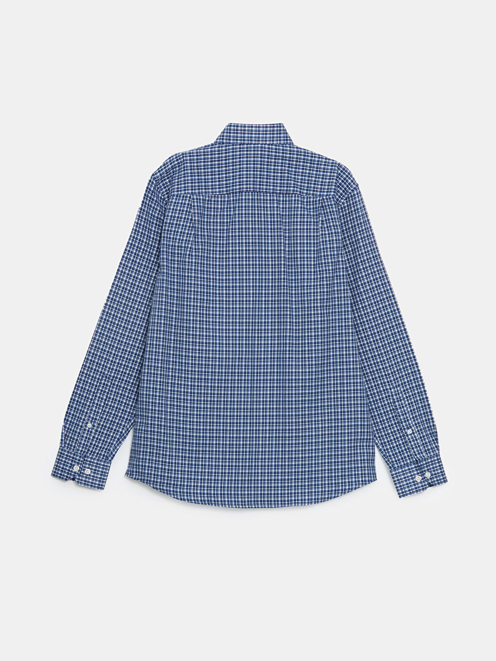 Regular Fit Long Sleeve Plaid Gabardine Men's Shirt-5