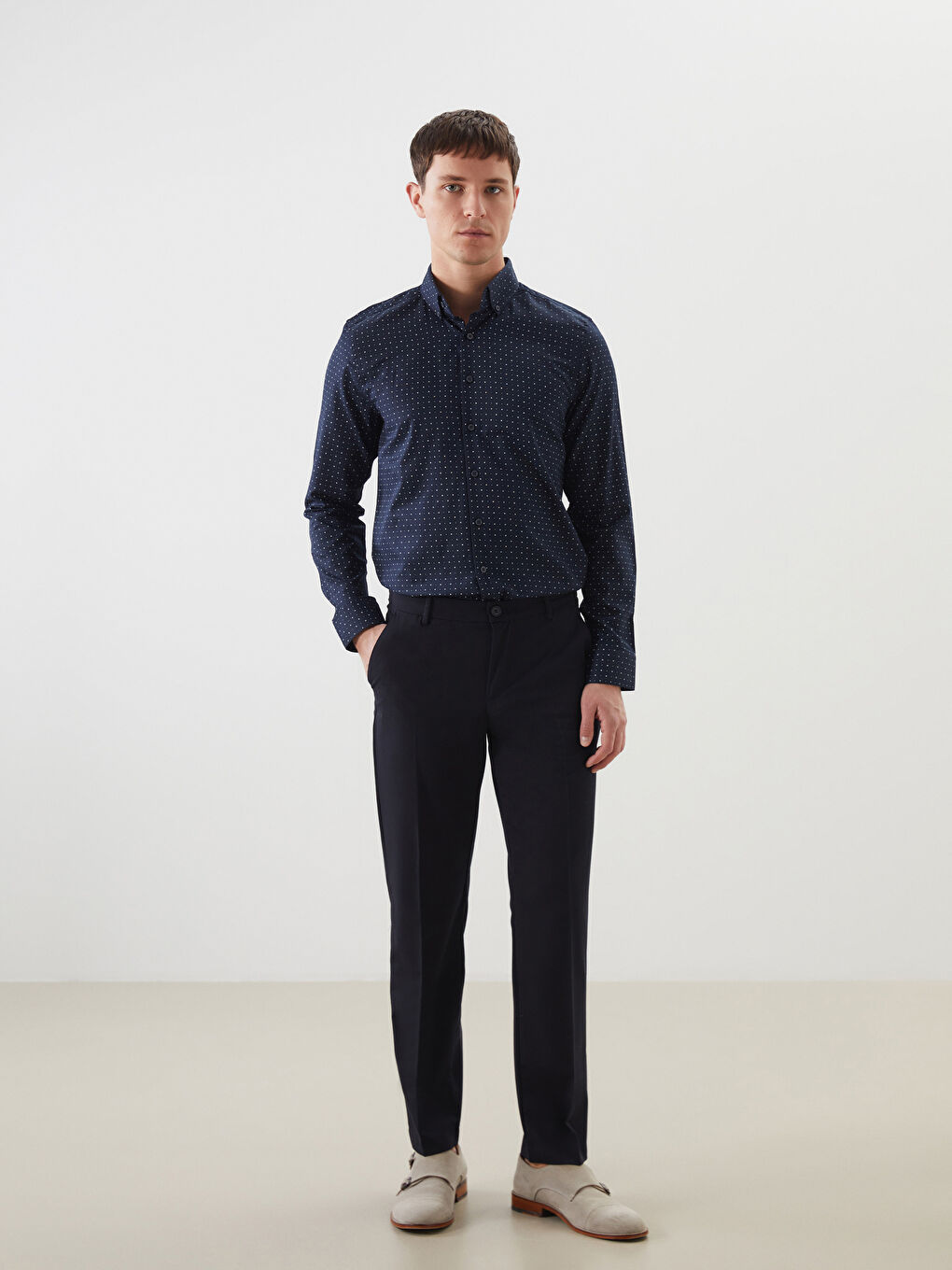 Regular Fit Long Sleeve Men's Shirt -S51047Z8-LSJ