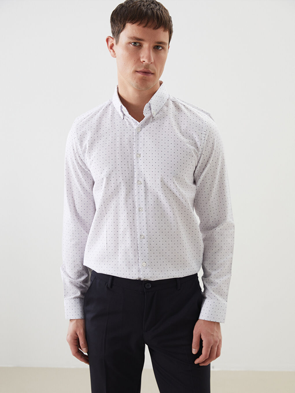 Regular Fit Long Sleeve Men's Shirt -S51047Z8-LU7