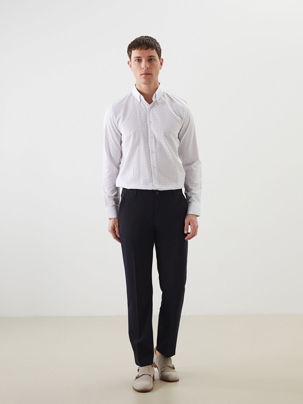 Regular Fit Long Sleeve Men's Shirt -S51047Z8-LU7