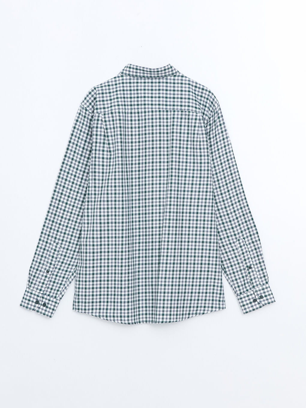Regular Fit Long Sleeve Plaid Gabardine Men's Shirt -S51048Z8-LME