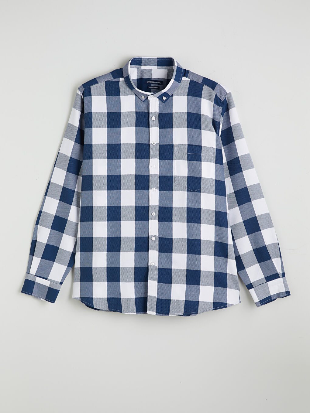 Regular Fit Long Sleeve Plaid Dobby Fabric Men's Shirt -S51049Z8-LN6