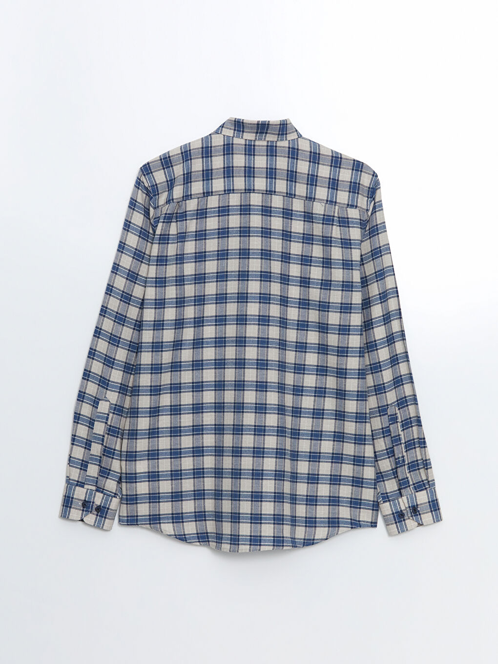 Regular Fit Long Sleeve Plaid Gabardine Men's Shirt -S51052Z8-LKQ